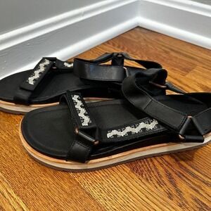 Merrell‎ Black Faux Leather Sandals Performance Footwear Size US 9 EU 40